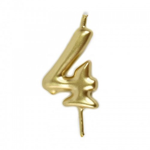 Vela Número 4 Dourado